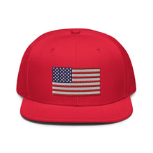 Load image into Gallery viewer, American Flag Embroidered Snapback Hat