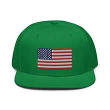 Load image into Gallery viewer, American Flag Embroidered Snapback Hat