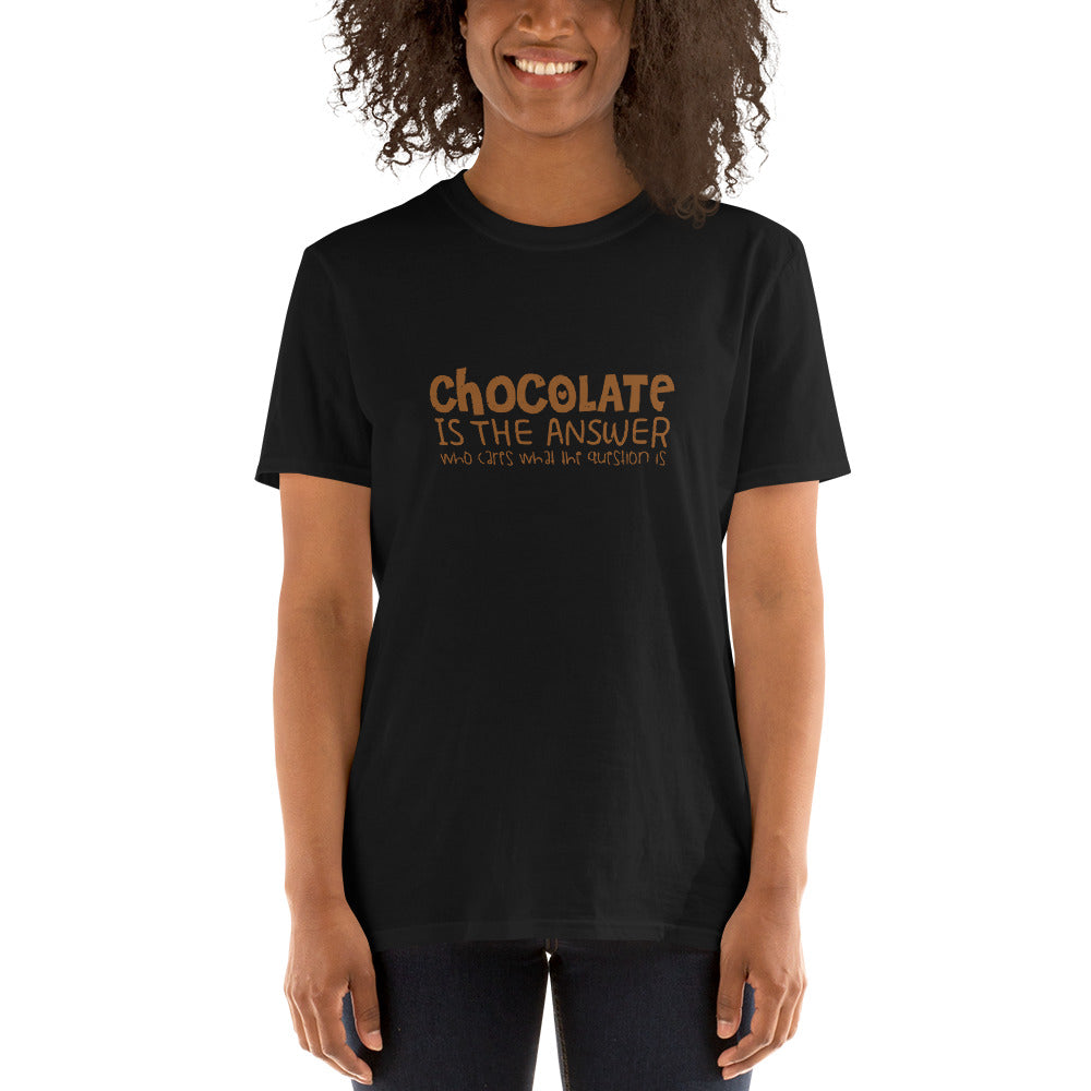 Chocolate/Answer Short-Sleeve Unisex T-Shirt