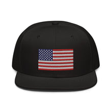 Load image into Gallery viewer, This is one of the finest embroidered hats available.  It has the American Flag embroidered on the front and comes in 6 cap colors.
