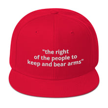Load image into Gallery viewer, Embroidered 2nd Amendment Snapback Hat

